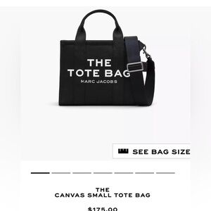 Marc Jacob small black Canvas The Tote Bag with crossbody strap